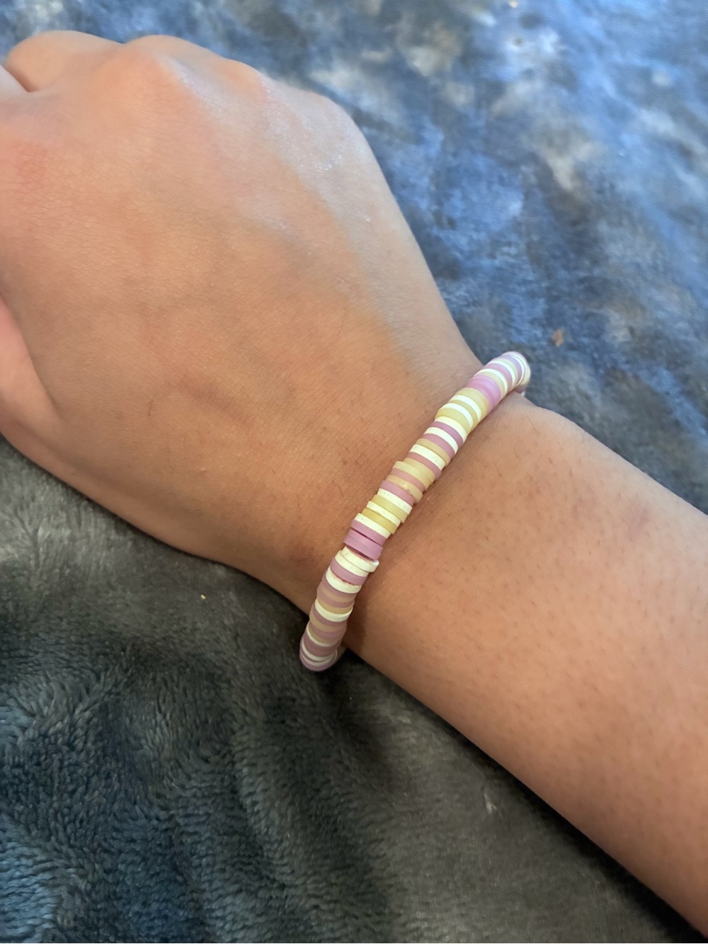 Purple Lemonade Sunset Purple and Yellow Pastel Mixed Clay Beads Bracelet
